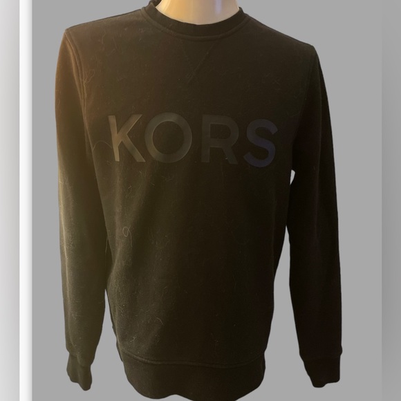 KORS black sweatshirt with ribbed arms, neck and waistline. - Picture 1 of 4